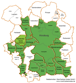 Netzgebiet Gas der Mainfranken Netze GmbH