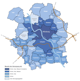 Spartenübergreifende Netzgebietskarte der Region Mainfranken